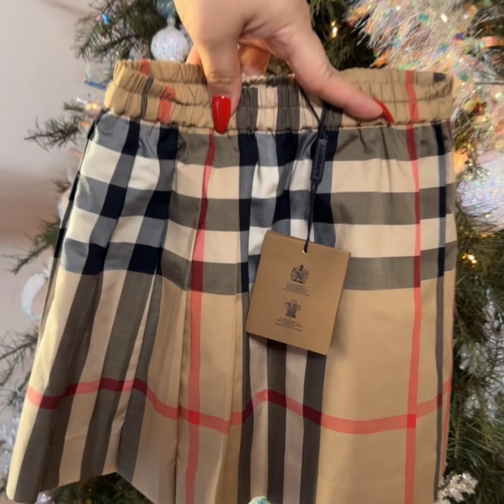 Burberry Kids Checkered Skirt - Beige and Red